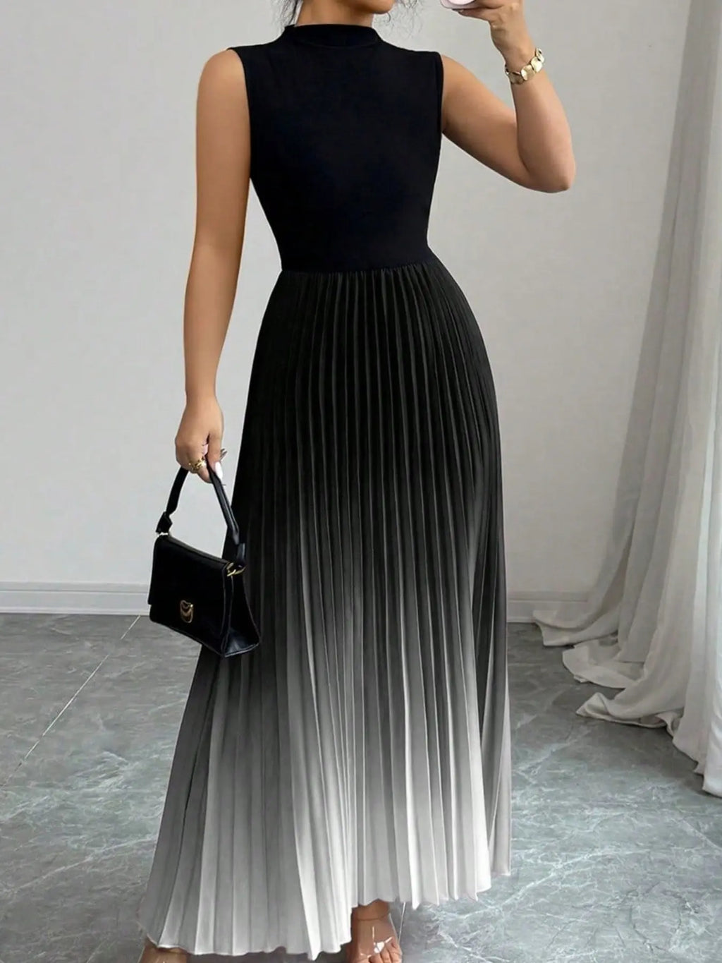 Women's Ombre Print Tank Dress, Elegant Sleeveless Dress for Party, Ladies' Clothes for All Seasons, Formal Dresses, Elegant Classy Flattering