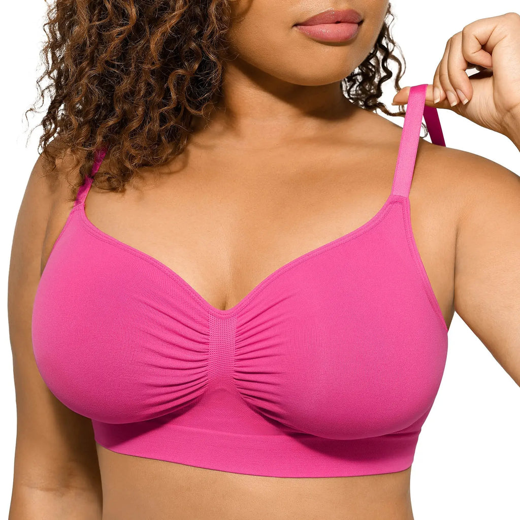 FeelinGirl Women's Wireless Bra Comfort Bralettes No Underwire Unlined Cami Bra Seamless Tshirt Bras Sports Bra Bralette Basic Comfortable Fit Womenswear Everyday Up to 44DD Summervibes
