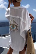Women Summer casual eye Top sequin beaded shirt